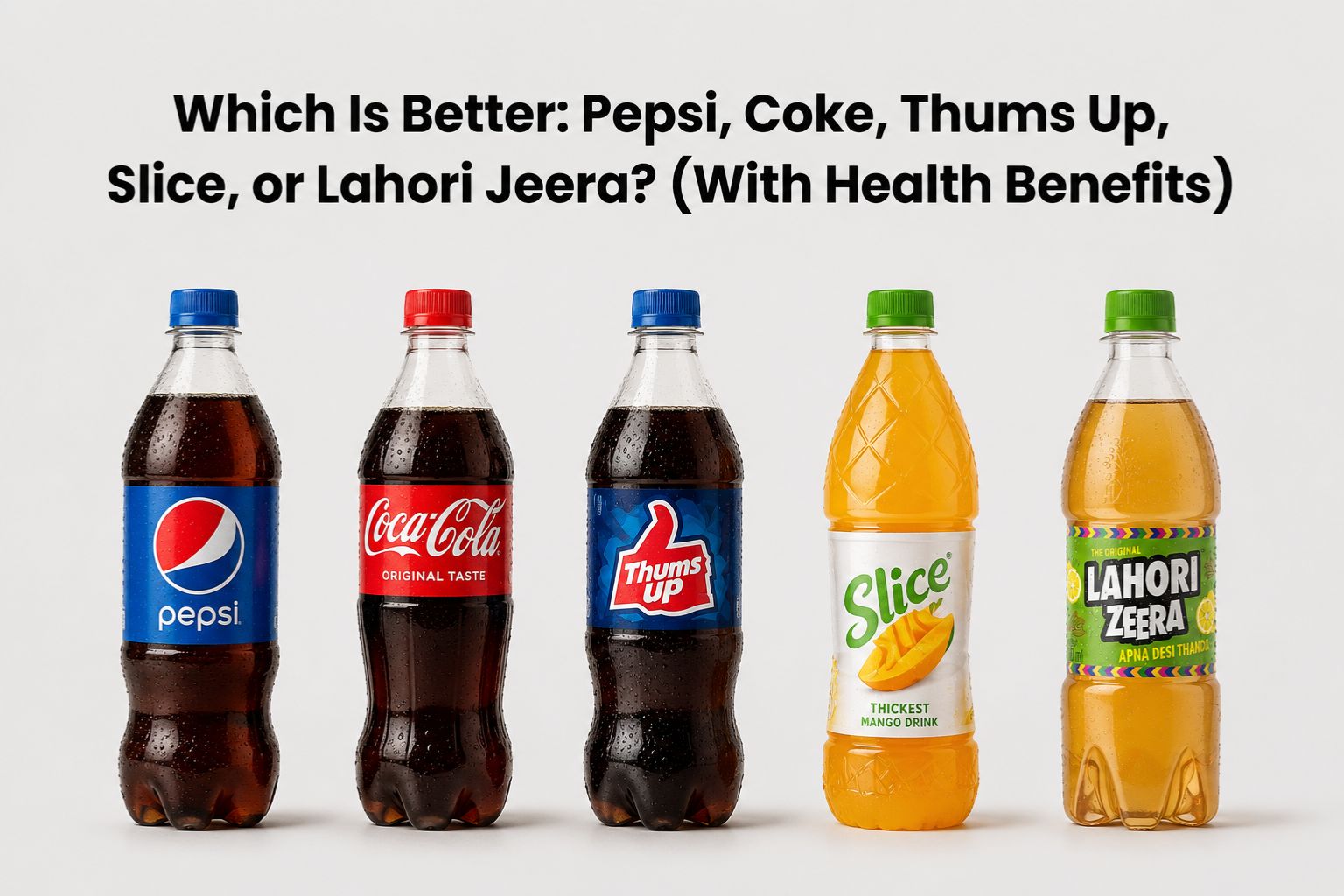 Which Is Better: Pepsi, Coke, Thums Up, Slice, or Lahori Jeera ? (With Health Benefits)